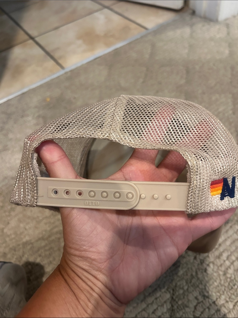 Aviator Nation Cream Trucker Hat with Retro Patch - Picture 6 of 11